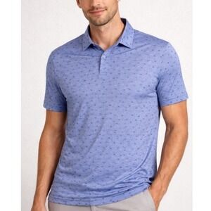 01.Algo Men's Blue Aaron Short Sleeve Performance Jersey Polo Size L NWT